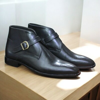 Handmade Black Jodhpurs Ankle Boots Stylish Comfort