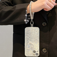 Glitter Pearl Heart Case With Bracelet For iPhone 16 15 14 IPS706 - Thumbnail 6
