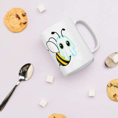 Boo Bee Halloween Fun Funny Bee Humor White glossy mug