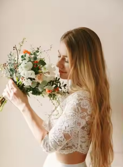 A Line Lace Chiffon Floor Length Ivory Wedding Dresses