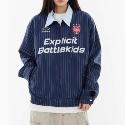 STRIPED ZIP UP JACKET