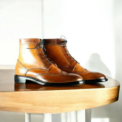 Ankle High Brown Leather Boot – Classic Style & Comfort