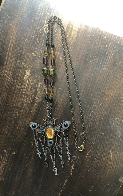 Steampunk Insect Key Necklace