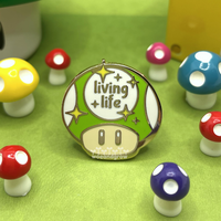 Living Life Mushroom - Enamel Pin - Thumbnail 3