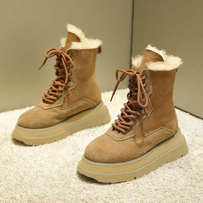 Warm Fleece Platform Snow Boots