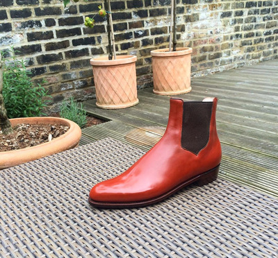 Handmade Brown Formal Wear Chelsea Boot For Chritsmas Event