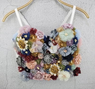 Handmade colorful Corset Top Flowers