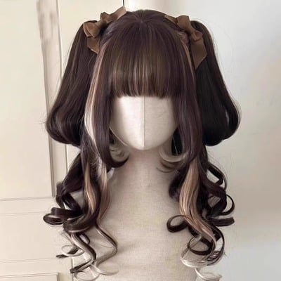 Dark Brown Jellyfish Style Curly Wig