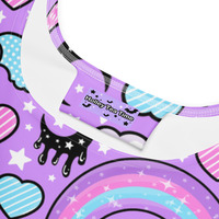 Rainbow Spooky Bats Purple Skater Dress - Thumbnail 6