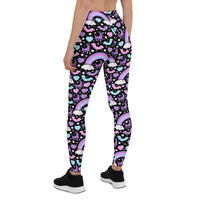 Rainbow Spooky Bats Black Leggings - Thumbnail 9