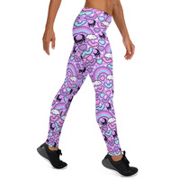 Rainbow Spooky Bats Purple Leggings - Thumbnail 6
