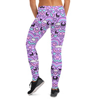 Rainbow Spooky Bats Purple Leggings - Thumbnail 9