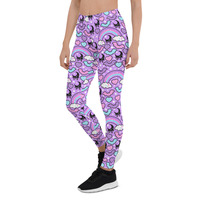 Rainbow Spooky Bats Purple Leggings - Thumbnail 13