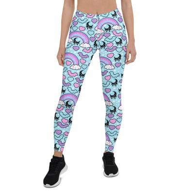 Rainbow spooky bats blue leggings - Thumbnail 5