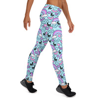 Rainbow Spooky Bats Blue Leggings - Thumbnail 6