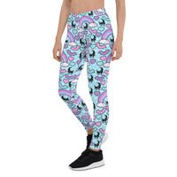 Rainbow Spooky Bats Blue Leggings - Thumbnail 13