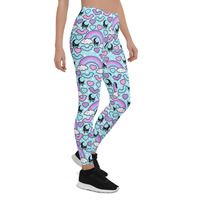 Rainbow Spooky Bats Blue Leggings - Thumbnail 15