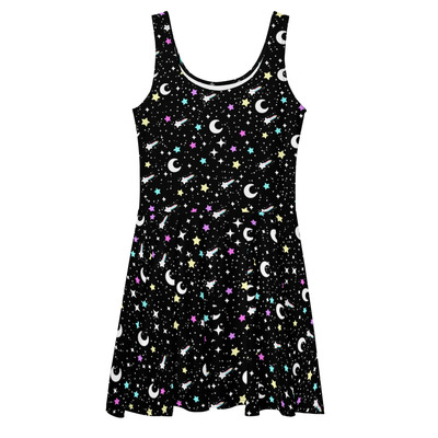 Starry glitter black skater dress - Thumbnail 5