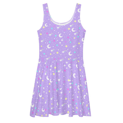 Starry Glitter Purple Skater Dress