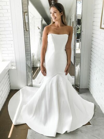 Simple Sheath Boho Beach Wedding Dress Bridal Gowns