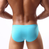 Wholesale 3PK cotton blend Men's sexy underwear lingerie low-rise breathable briefs underpants Light Blue BR1130 - Thumbnail 3