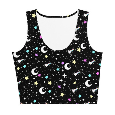 Starry glitter black crop top - Thumbnail 3