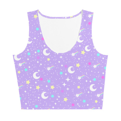Starry Glitter Purple Crop Top
