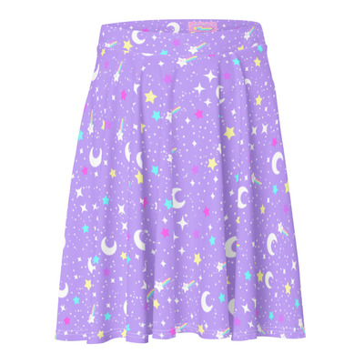Starry Glitter Purple Skater Skirt