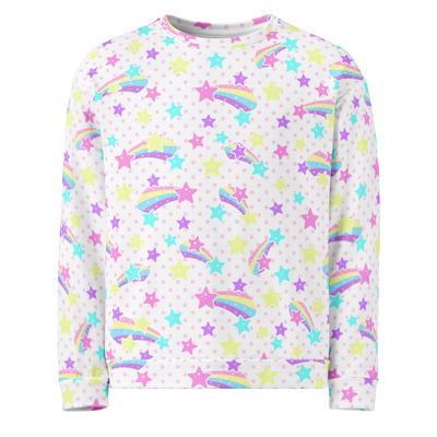 Starry Party White Unisex Sweatshirt
