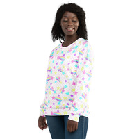 Starry Party White Unisex Sweatshirt - Thumbnail 1