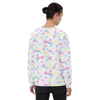 Starry Party White Unisex Sweatshirt - Thumbnail 12