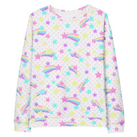 Starry Party White Unisex Sweatshirt - Thumbnail 18