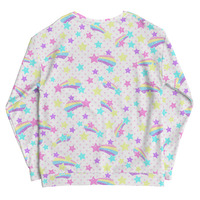 Starry Party White Unisex Sweatshirt - Thumbnail 19