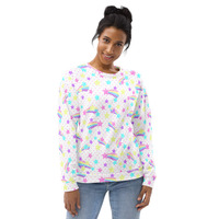 Starry Party White Unisex Sweatshirt - Thumbnail 23