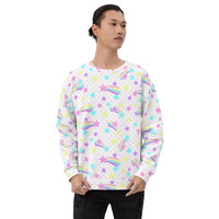 Starry Party White Unisex Sweatshirt - Thumbnail 26