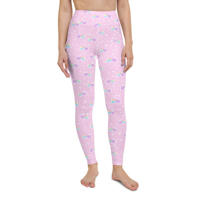 Bubblegum bunny shooting stars yoga leggings - Thumbnail 4