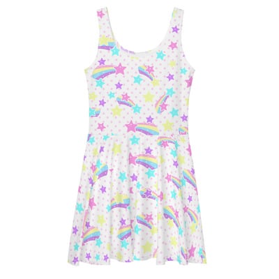 Starry party white skater dress - Thumbnail 3