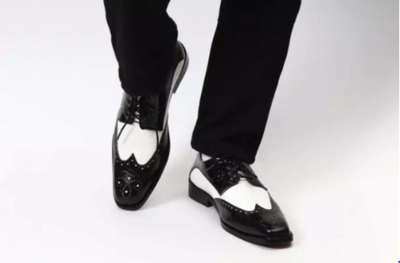 New Spectators Two Tone Lace Up Formal Shoes, Men Wingtips Brogue Leather Dress Shoes