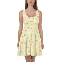 Magical Spring Yellow Skater Dress - Thumbnail 10