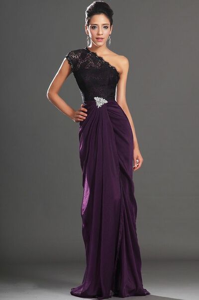 Purple Mother of Bride/ Groom Dress Simple Sheath Lace Evening Formal Gowns Prom Dress