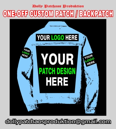 ONE Custom Patch / Back Patch, small batches, screenprinted / DTF, Patches for Jackets, Businesses, Companies, Bands & Clothing