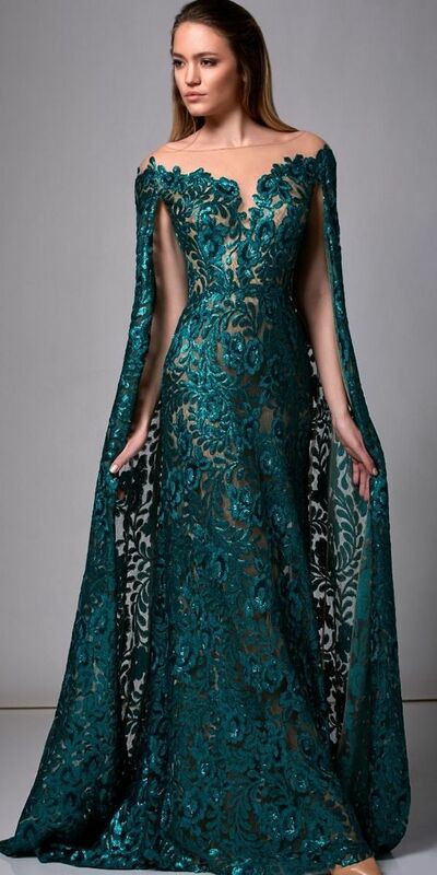 Elegant Mother of Bride/ Groom Dress Dark Green Lace Evening Formal Gowns Prom Dress