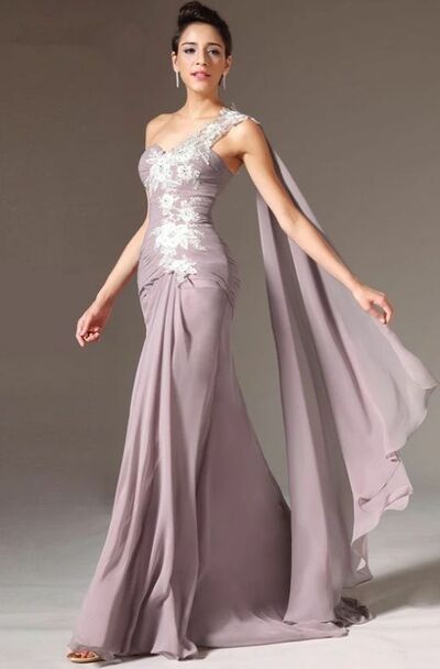 SImple Mother of Bride/ Groom Dress Sheath One Shoulder Lace Evening Formal Gowns Prom Dress