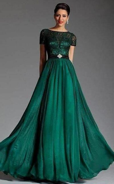 Simple Green Mother of Bride/ Groom Dress Lace Evening Formal Gowns Prom Dress