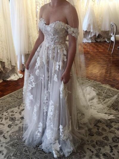 Simple Plus Size A Line Lace Appliques Beach Boho Wedding Dress Bridal Gowns