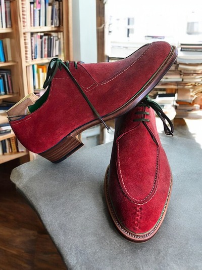 Specially Style For Christmas Event Red Lace Up Handmade Shoes Red Shoes Lover Collection