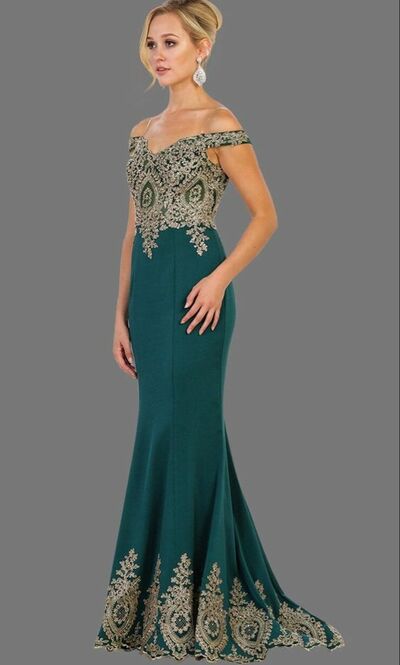 Simple Mother of Bride/ Groom Dress Green Appliques Evening Formal Gowns Prom Dress