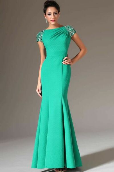 Elegant Mother of Bride/ Groom Dress Blue Sheath Evening Formal Gowns Prom Dress