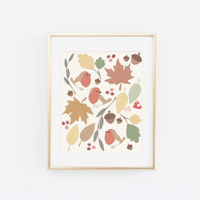 Fall robins print - Thumbnail 1