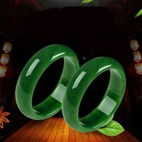 Green chalcedony bracelet imitation Hetian jade jadeite jade girl spinach green jade jade color fashion bracelet - Thumbnail 7